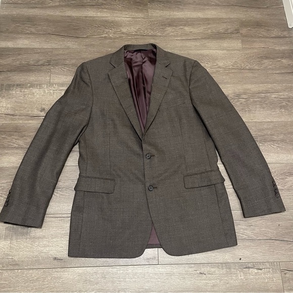 Brooks Brothers Regent Fit Blazer Jacket Woven in Italy 100% Wool Brown Sz 42L - Picture 1 of 12
